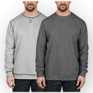 Island Sands NWT Men’s Reversible Crew Neck Sweater, Charcoal/Grey, XL 714XL